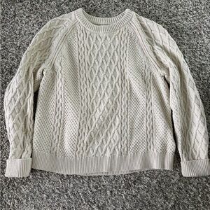 J. Crew Women's Ivory Cable Knit Sweater